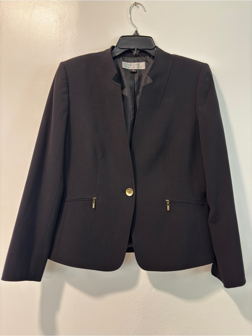Tamari Black Women's Single-Button Blazer Jacket - Size 10